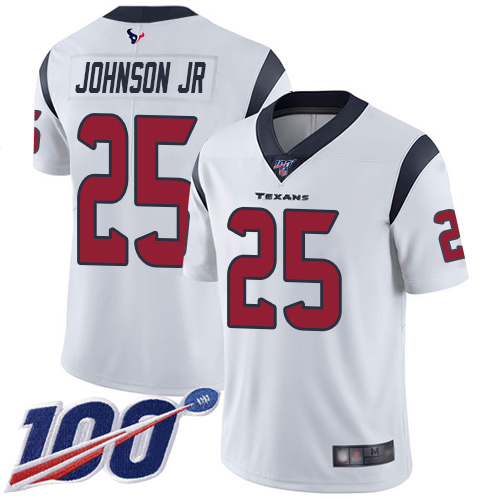 Houston Texans Limited White Men Duke Johnson Jr Road Jersey NFL Football #25 100th Season Vapor Untouchable